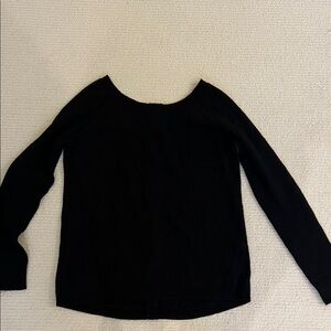 Splendid Jet Black cashmere sweater with button down back